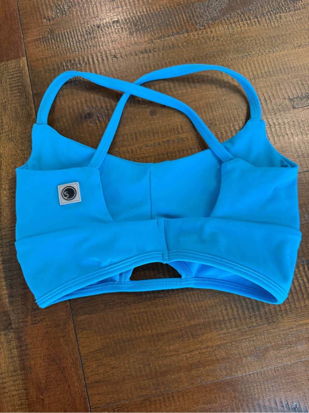 Five dancewear Kids Turquoise Sports Bra with Cross-Back Straps - Picture 2 of 3